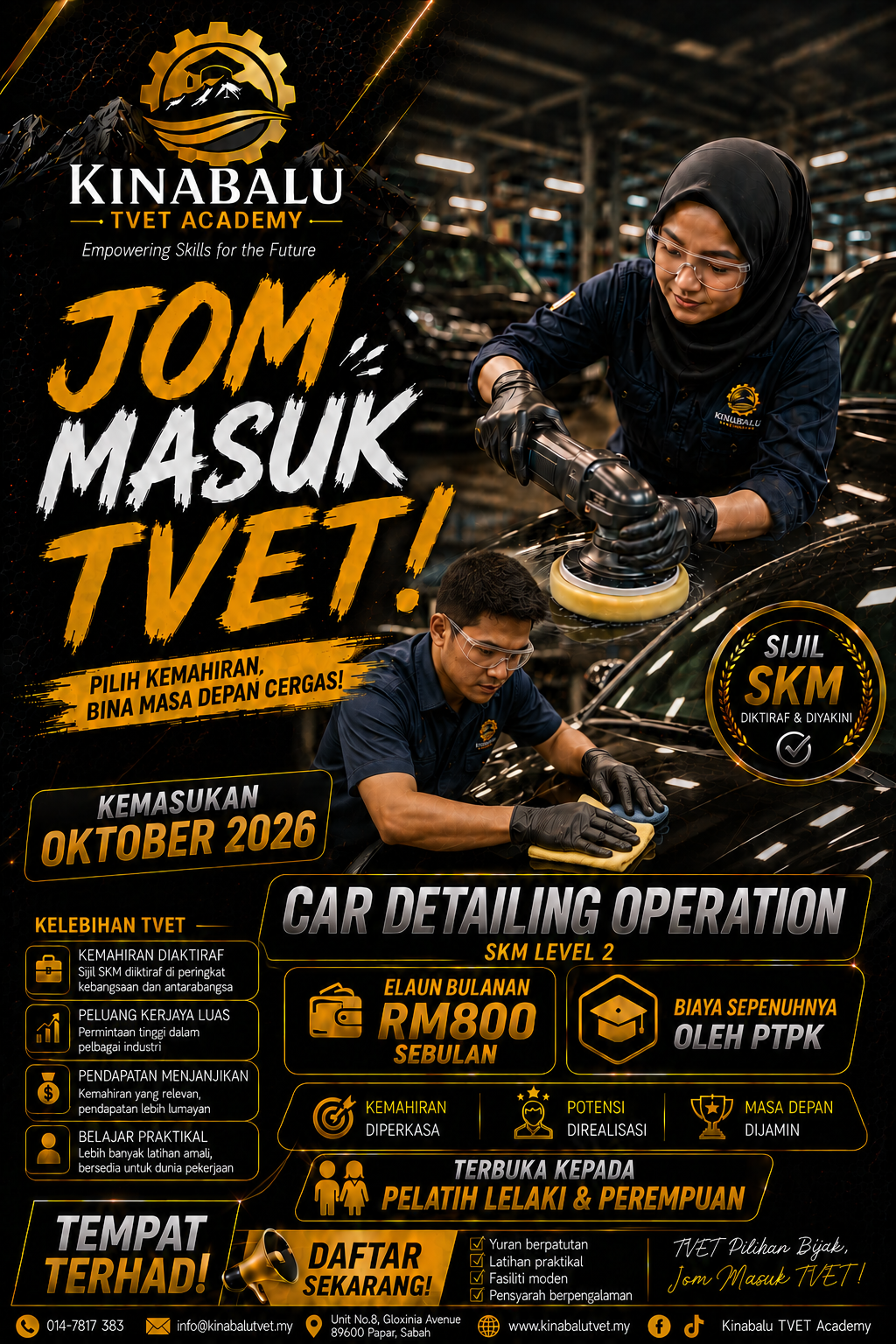 Poster Jom Masuk TVET - Car Detailing Operation